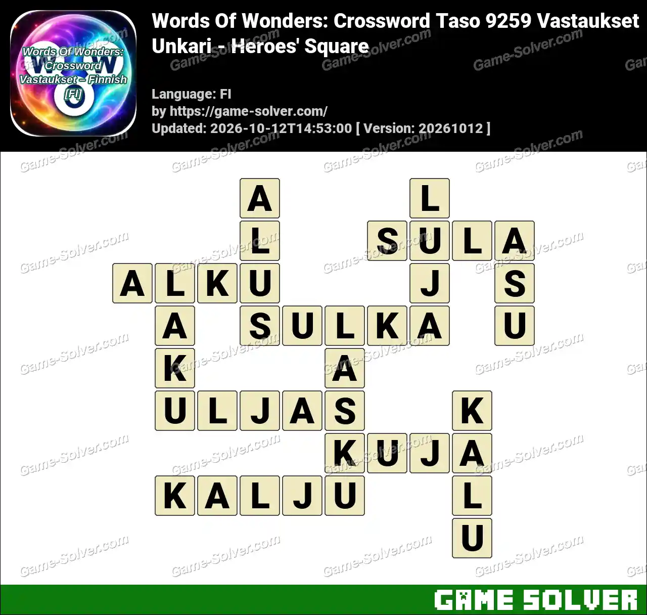 Words Of Wonders: Crossword Taso 9259 Vastaukset – Unkari – Heroes’ Square